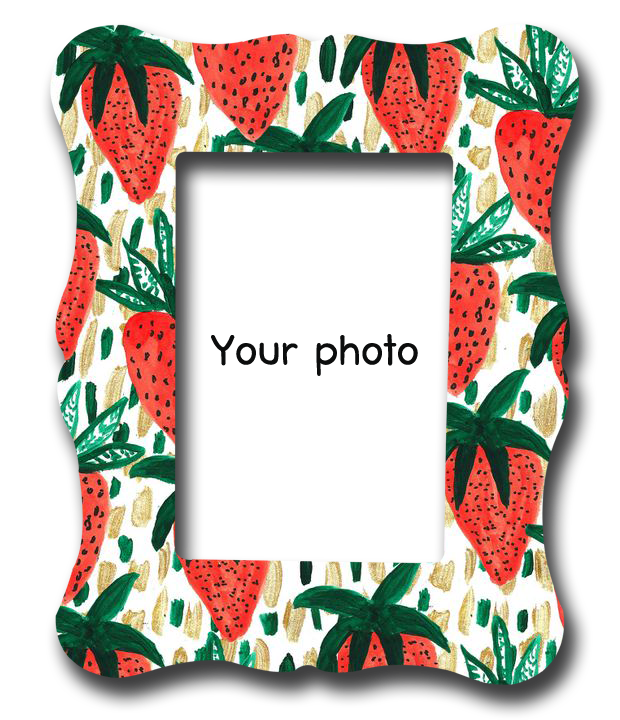 กรอบรูปพิมพ์ลาย Stawberry pattern frame